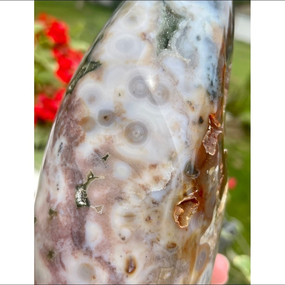 Pink/ mauve 8th vein ocean Jasper freeform - Picture 6 of 9